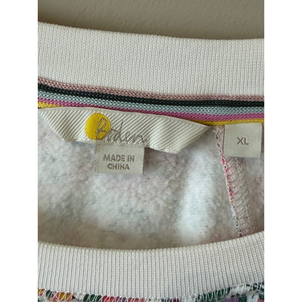Boden XL Floral Patchwork Sweatshirt Cotton Crewneck Boho Cottagecore - Picture 4 of 14